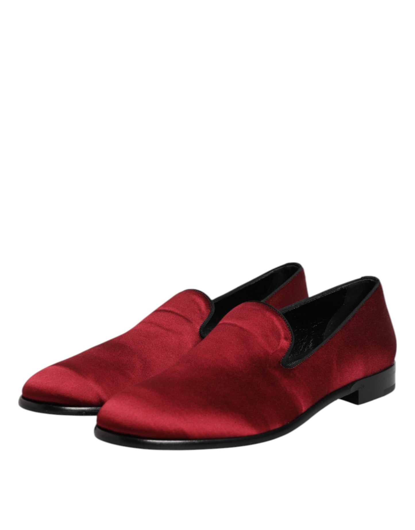 Dolce & Gabbana Red Velvet Slip On Loafers Formal Shoes Dolce & Gabbana
