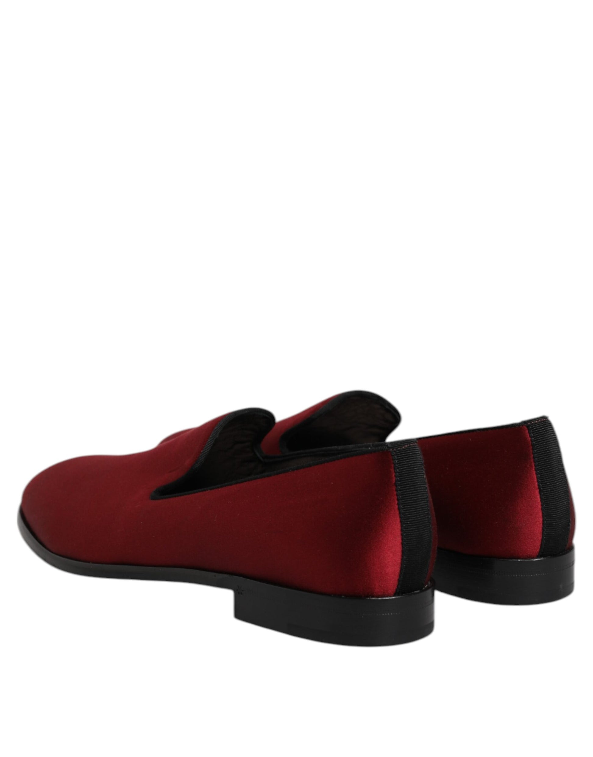 Dolce & Gabbana Red Velvet Slip On Loafers Formal Shoes Dolce & Gabbana