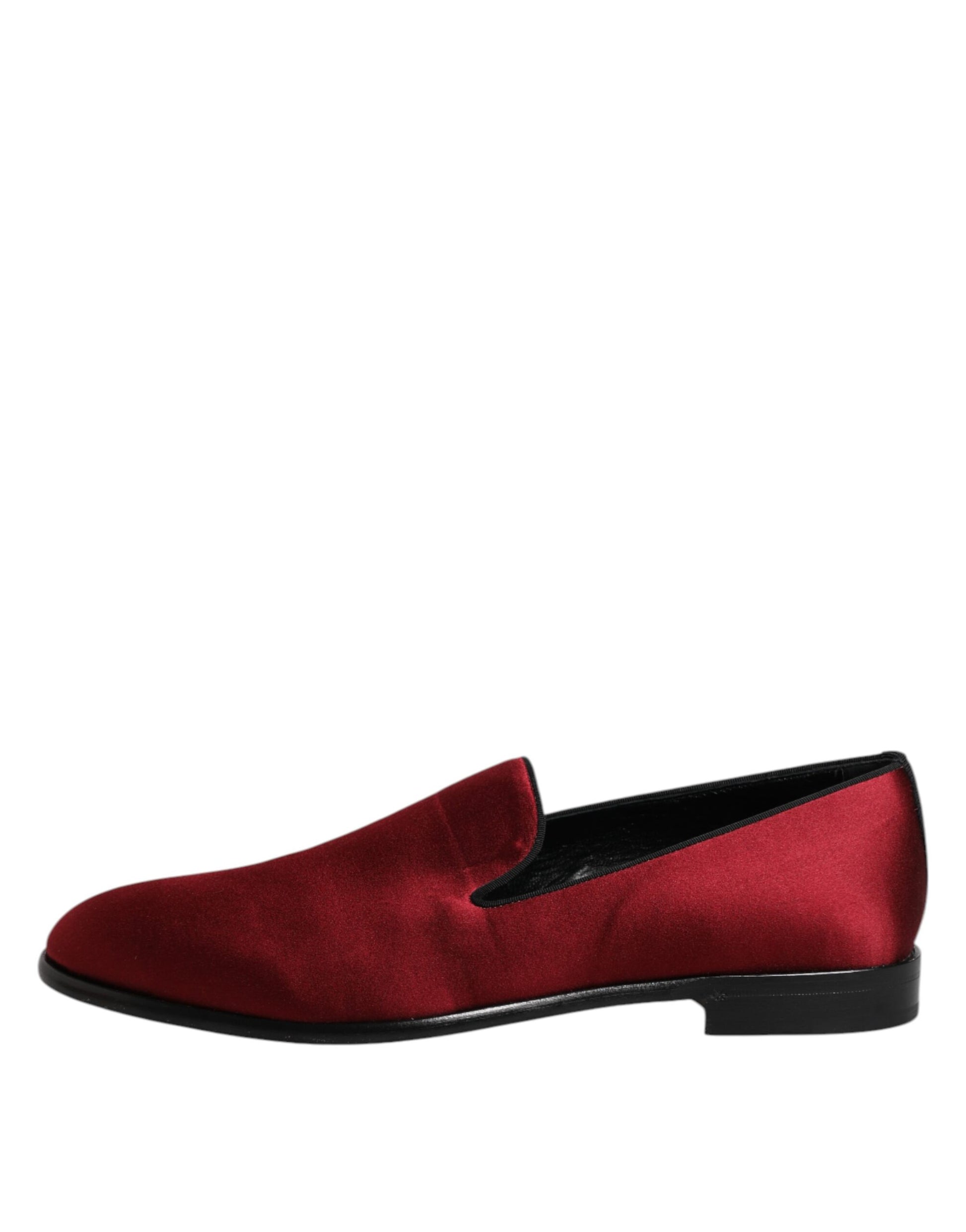 Dolce & Gabbana Red Velvet Slip On Loafers Formal Shoes Dolce & Gabbana