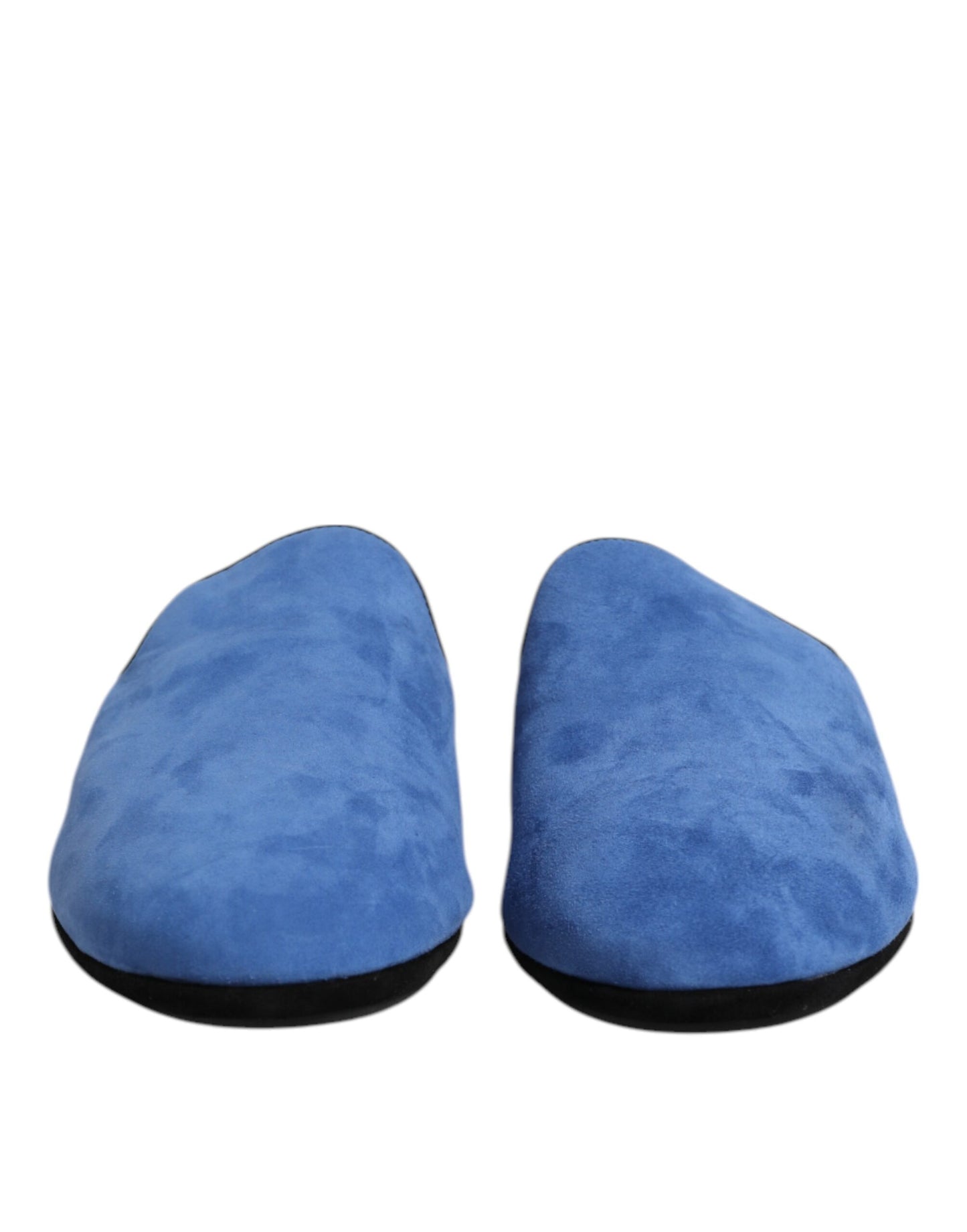 Dolce & Gabbana Blue Suede Capra Slides Flat Slipper Shoes Dolce & Gabbana