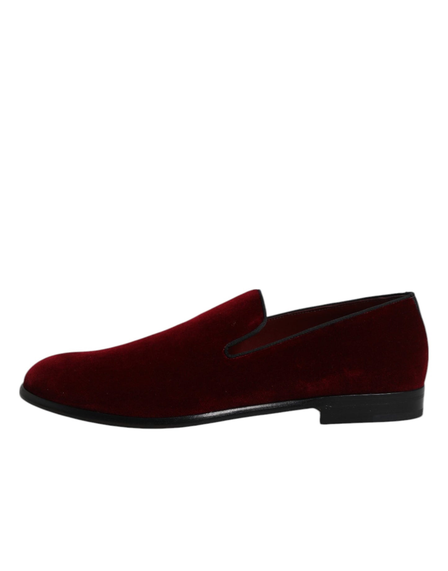 Dolce & Gabbana Red Cotton Velvet Slip On Loafers Formal Shoes Dolce & Gabbana