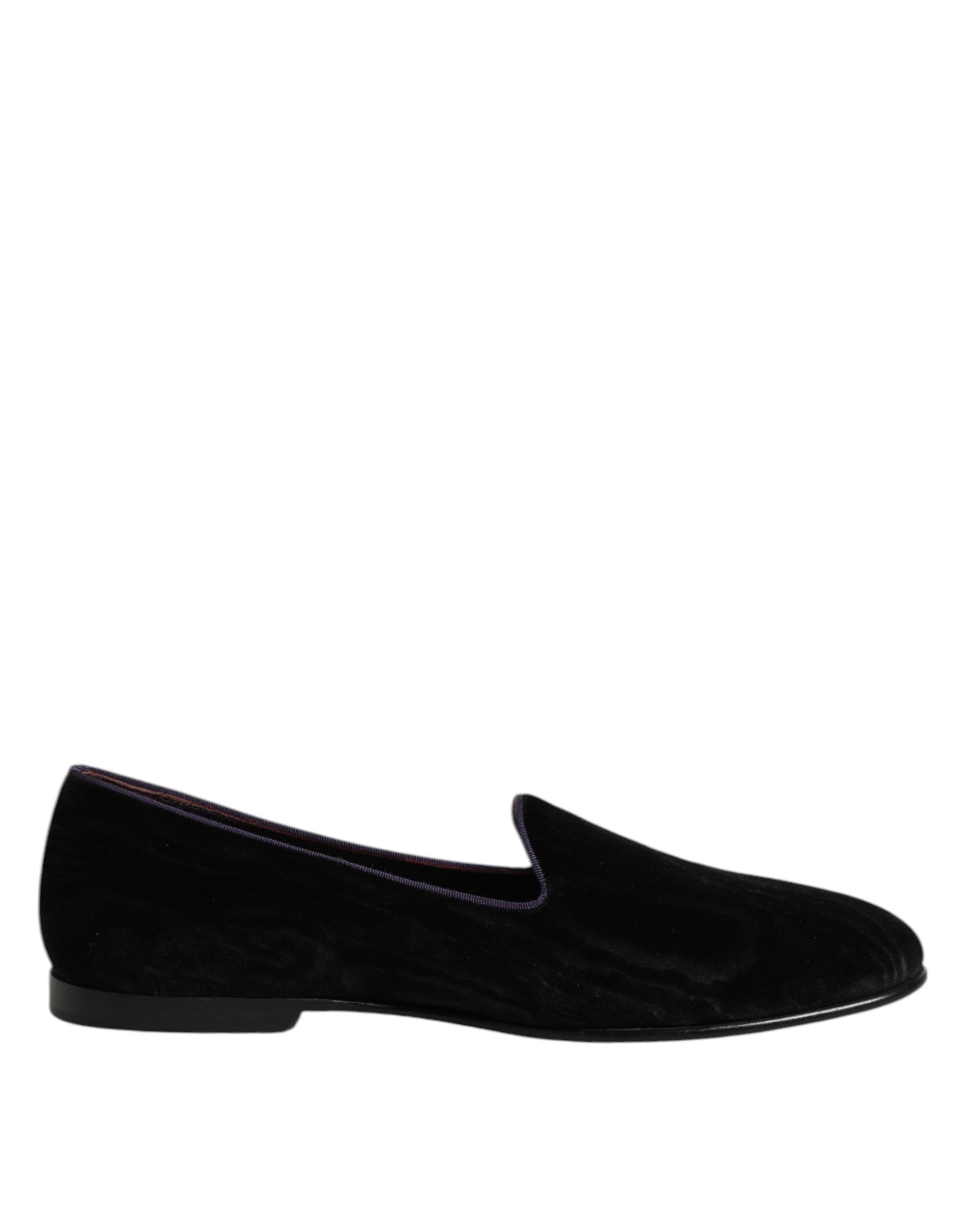Dolce & Gabbana Black DG Crown Embroidery Loafers Slip On Shoes Dolce & Gabbana