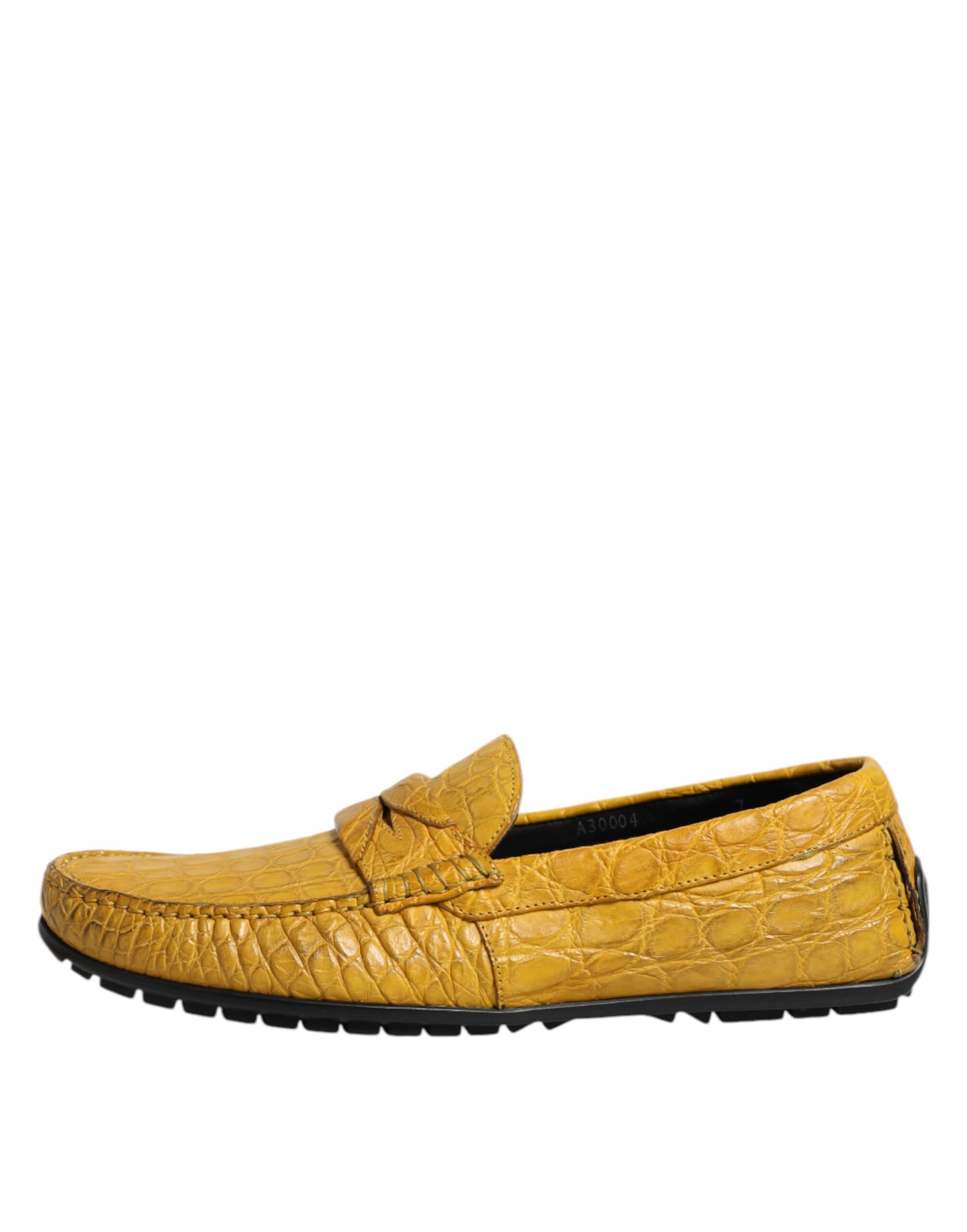 Dolce & Gabbana Yellow Exotic Leather Loafers Slip On Shoes Dolce & Gabbana