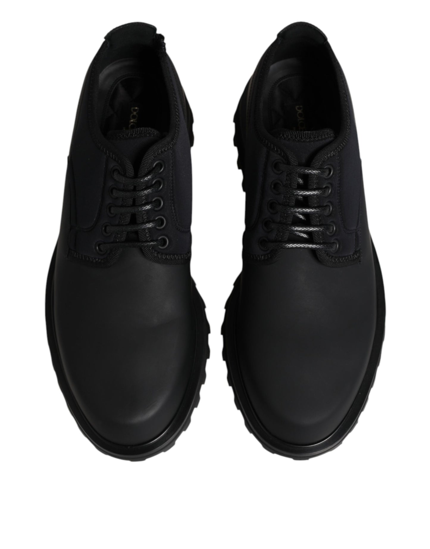 Dolce & Gabbana Black Leather Lace Up Trekking Dress Shoes Dolce & Gabbana