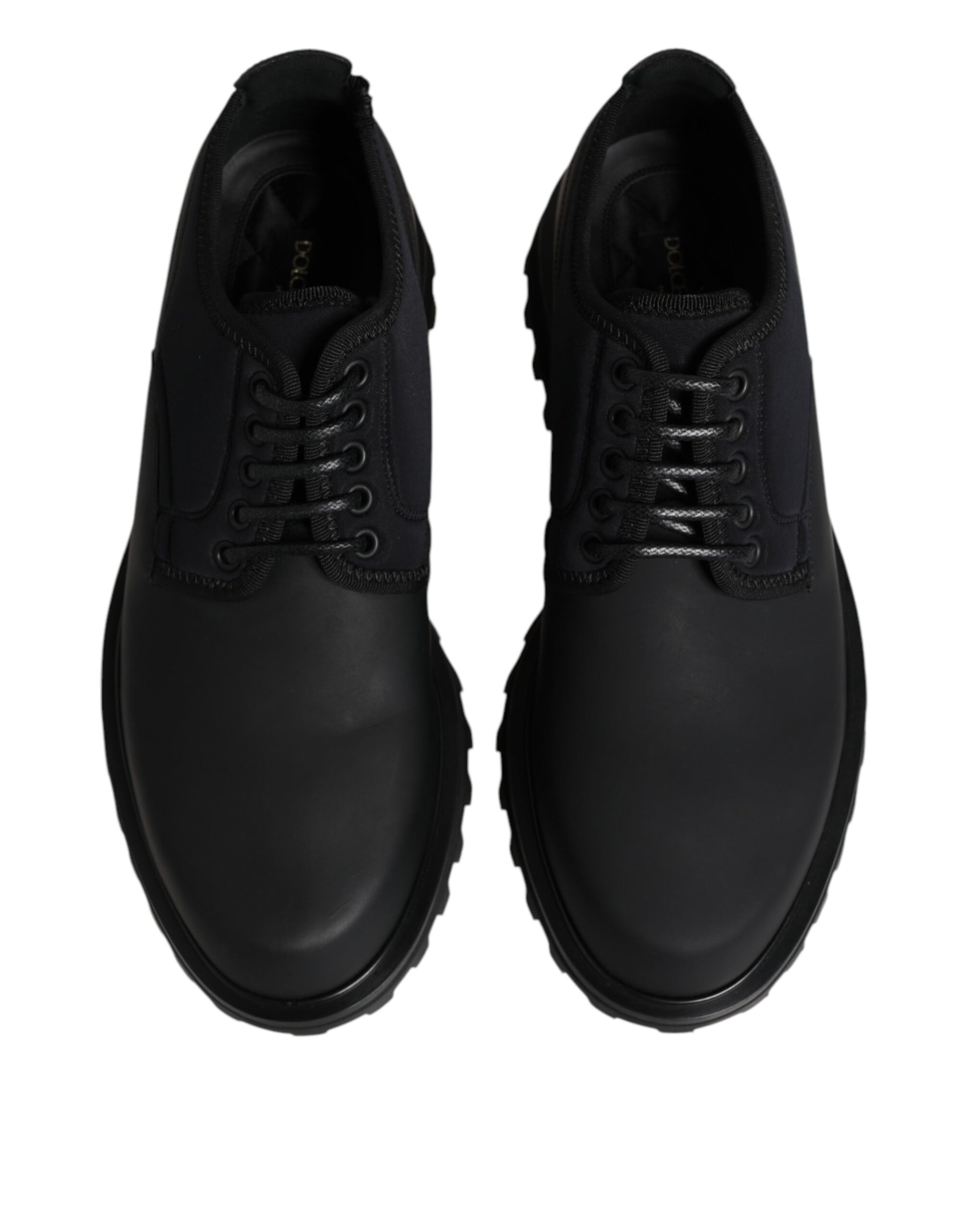 Dolce & Gabbana Black Leather Lace Up Trekking Dress Shoes Dolce & Gabbana