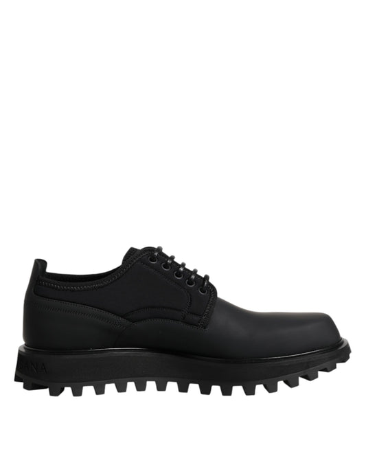 Dolce & Gabbana Black Leather Lace Up Trekking Dress Shoes Dolce & Gabbana