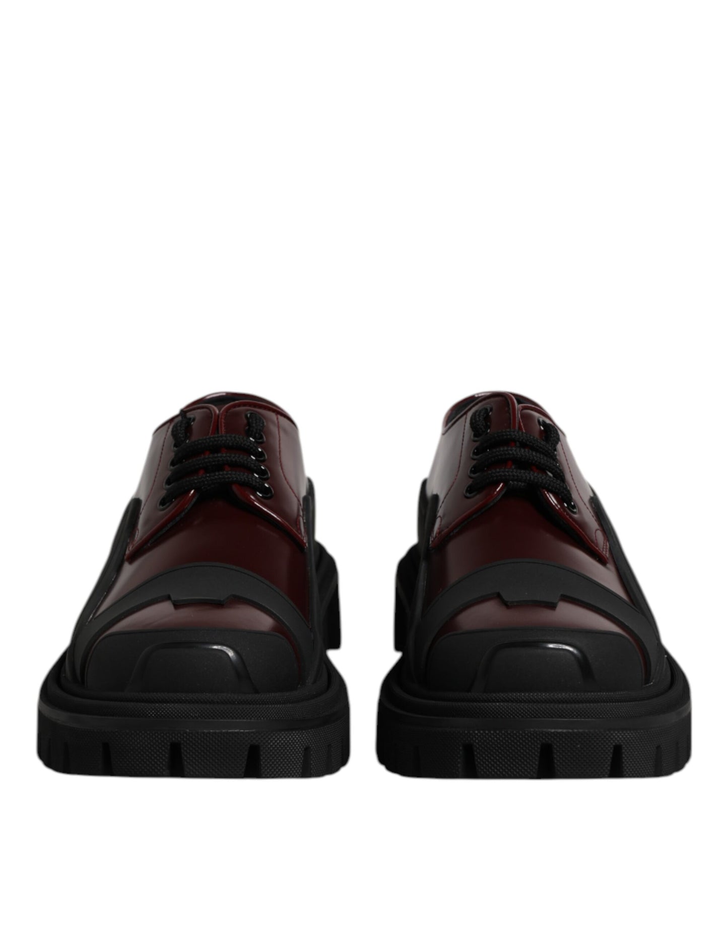 Dolce & Gabbana Red Leather Lace Up Trekking Dress Shoes Dolce & Gabbana