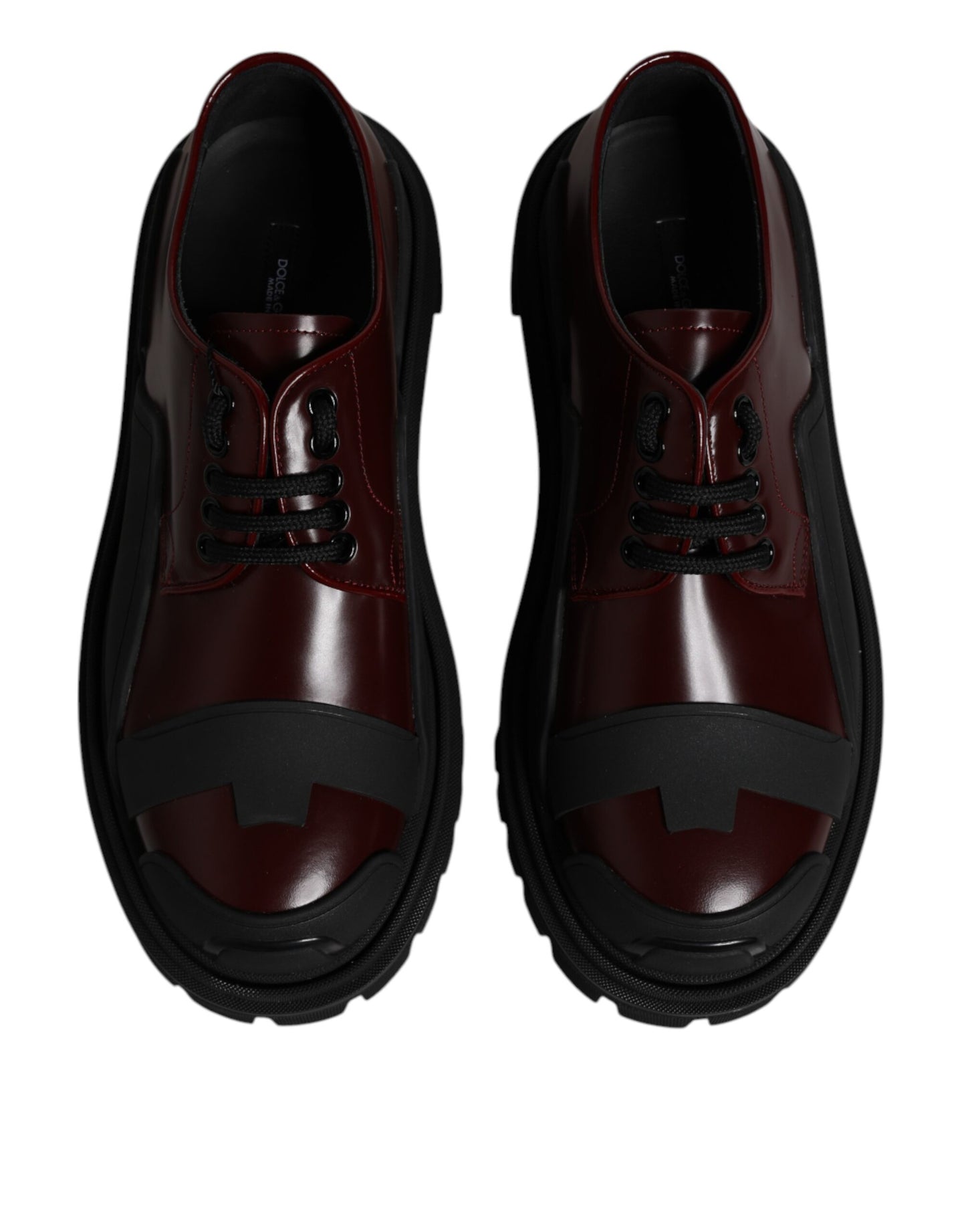 Dolce & Gabbana Red Leather Lace Up Trekking Dress Shoes Dolce & Gabbana