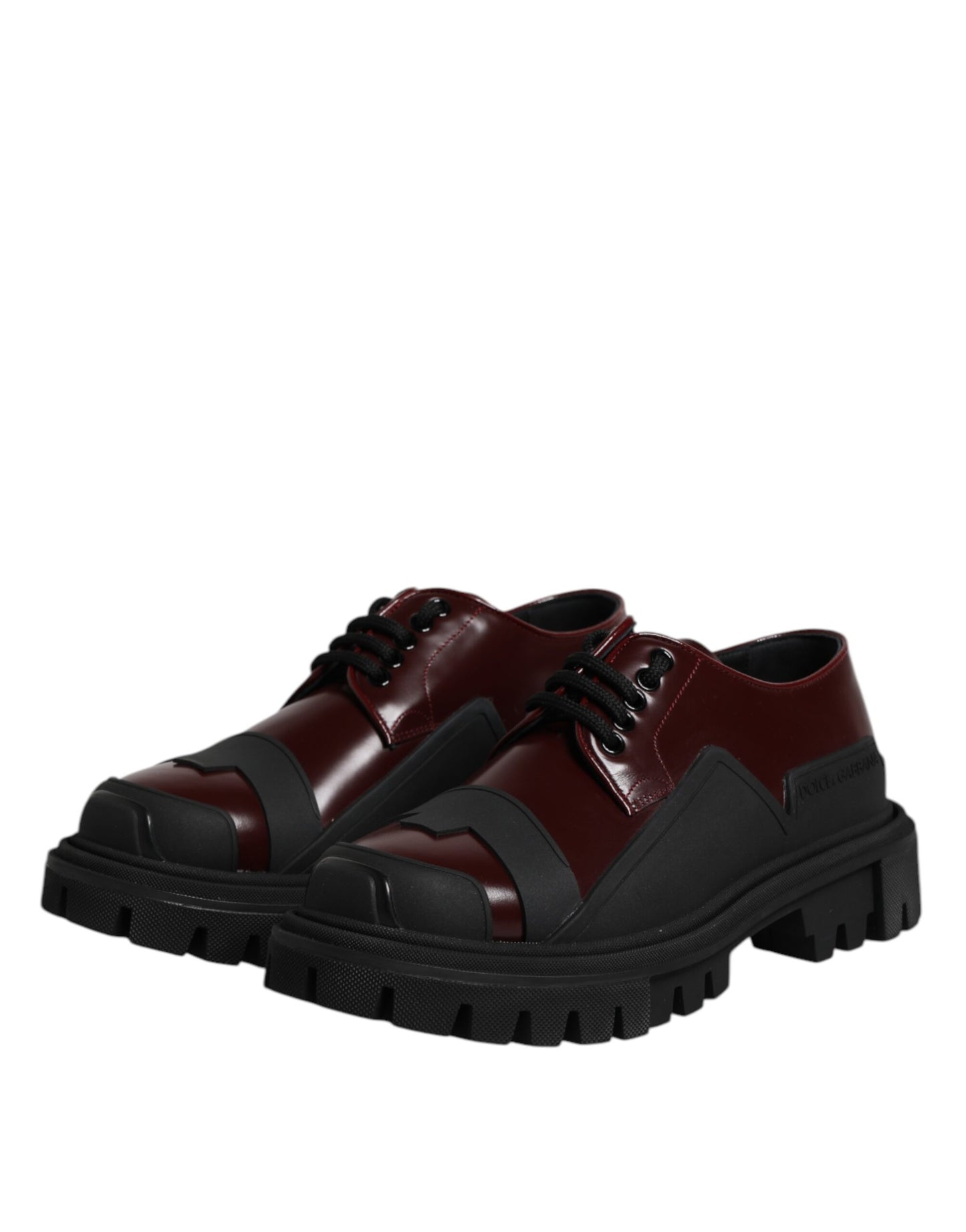 Dolce & Gabbana Red Leather Lace Up Trekking Dress Shoes Dolce & Gabbana