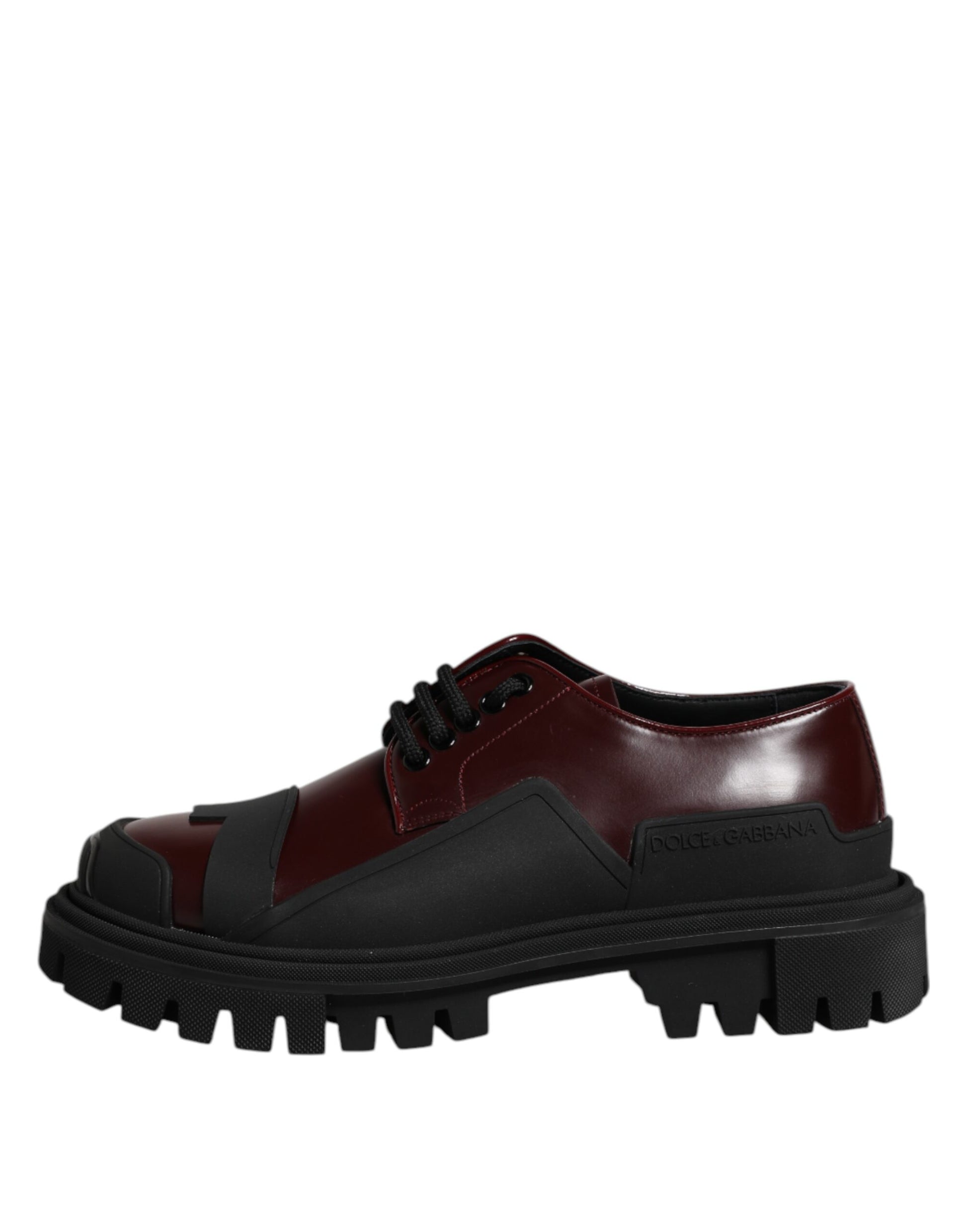 Dolce & Gabbana Red Leather Lace Up Trekking Dress Shoes Dolce & Gabbana