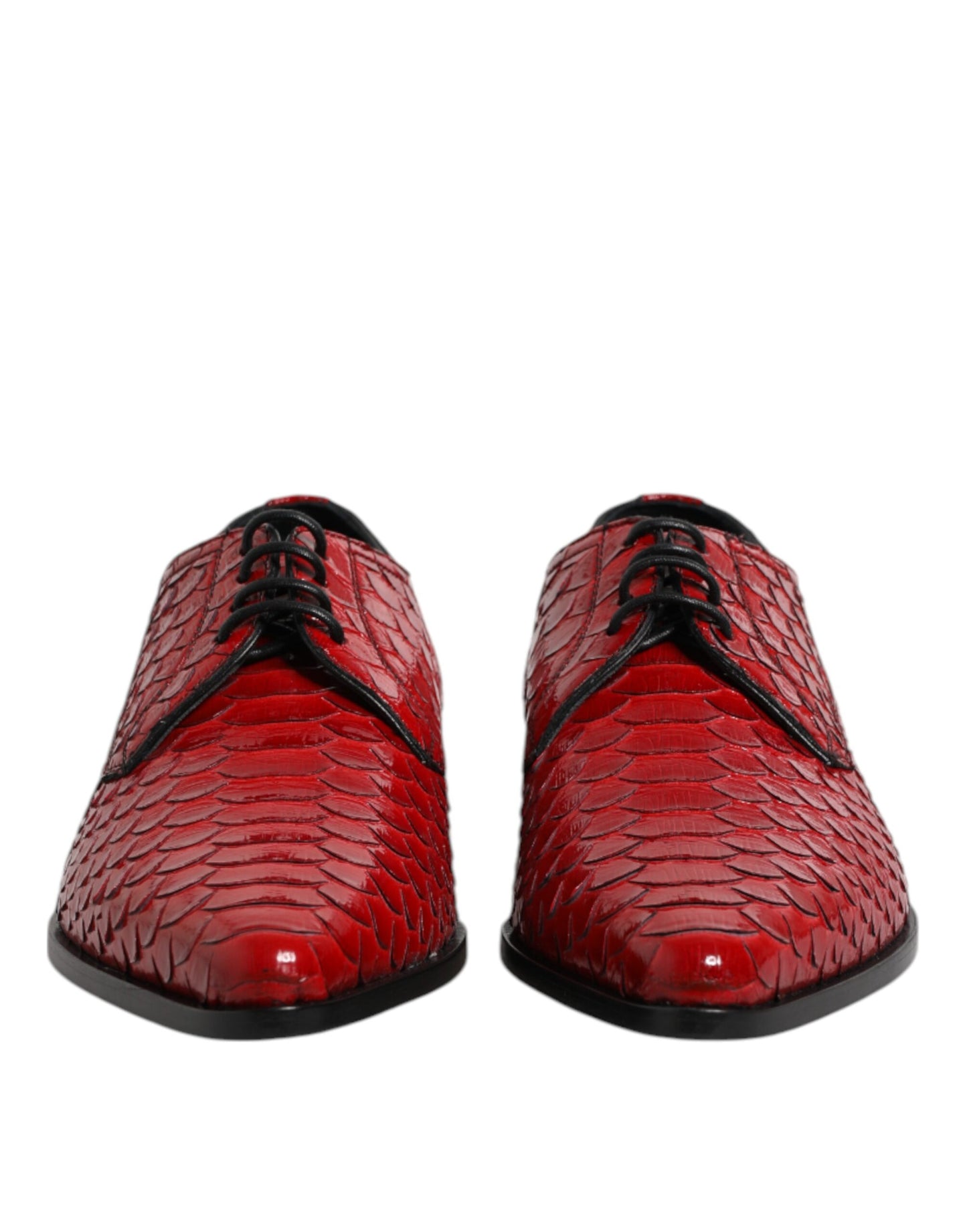 Dolce & Gabbana Red Exotic Leather Lace Up Dress Derby Shoes Dolce & Gabbana