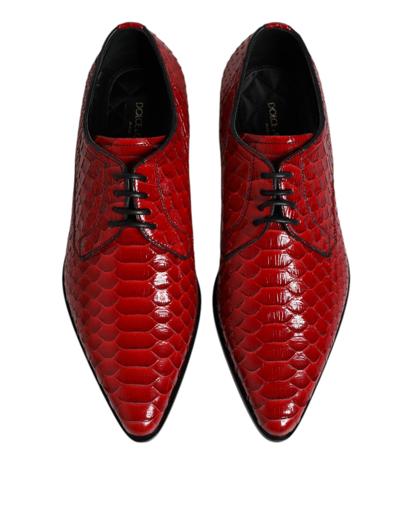 Dolce & Gabbana Red Exotic Leather Lace Up Dress Derby Shoes Dolce & Gabbana