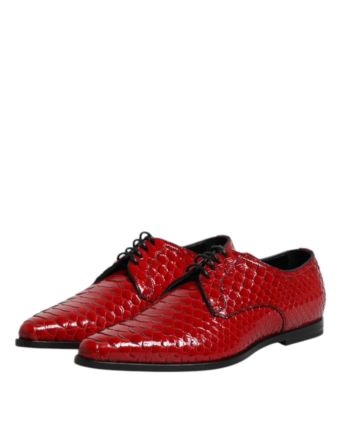 Dolce & Gabbana Red Exotic Leather Lace Up Dress Derby Shoes Dolce & Gabbana