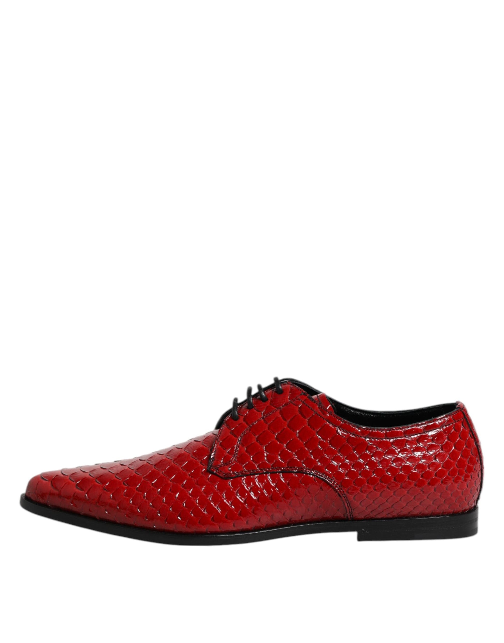 Dolce & Gabbana Red Exotic Leather Lace Up Dress Derby Shoes Dolce & Gabbana