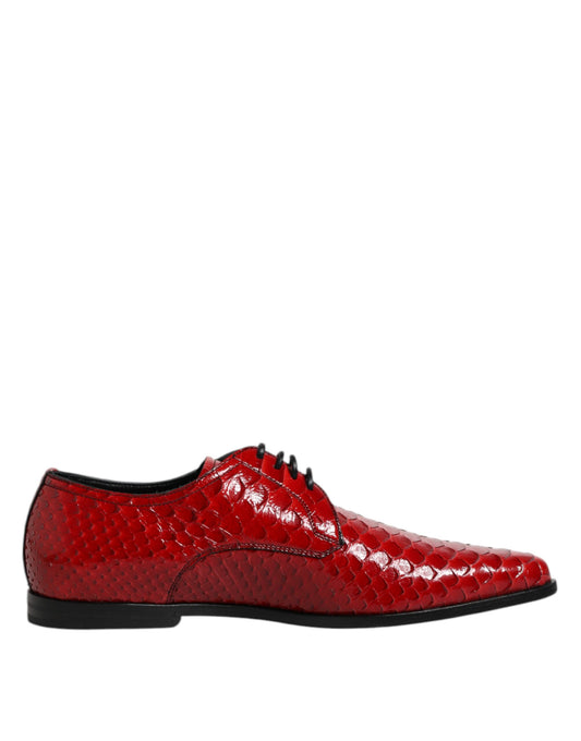 Dolce & Gabbana Red Exotic Leather Lace Up Dress Derby Shoes Dolce & Gabbana