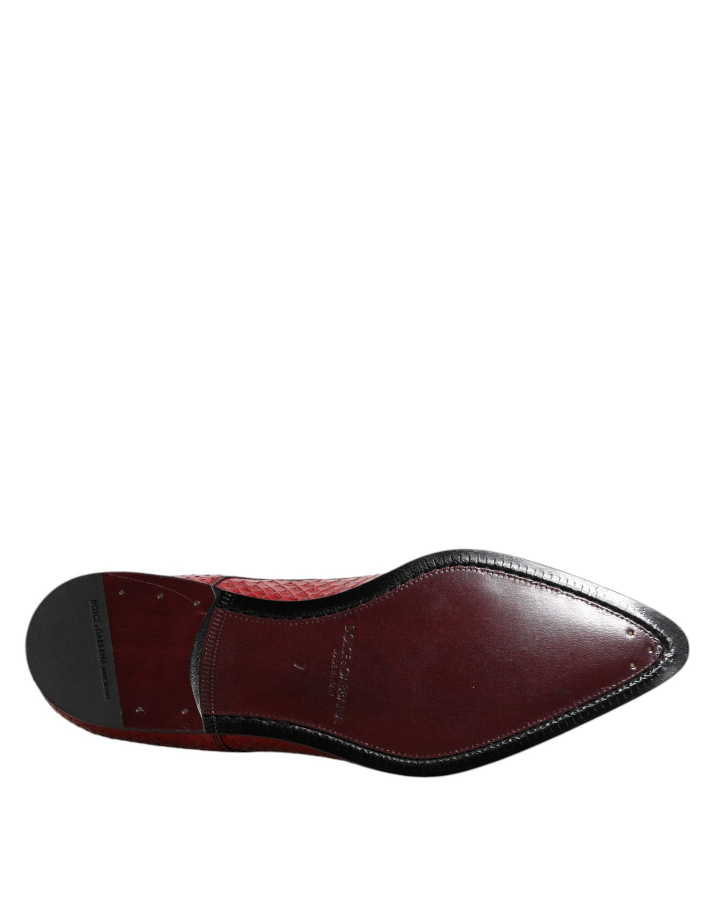 Dolce & Gabbana Red Exotic Leather Lace Up Dress Derby Shoes Dolce & Gabbana