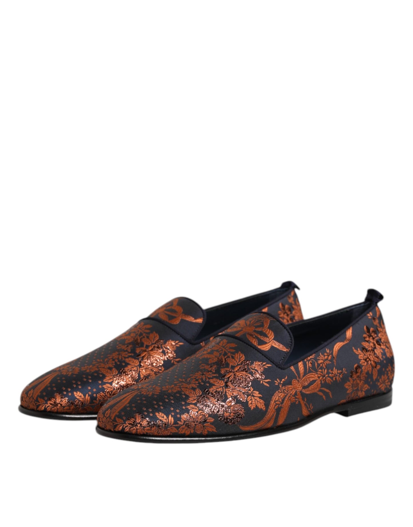 Dolce & Gabbana Black Jacquard Polyester Slip On Loafers Shoes Dolce & Gabbana