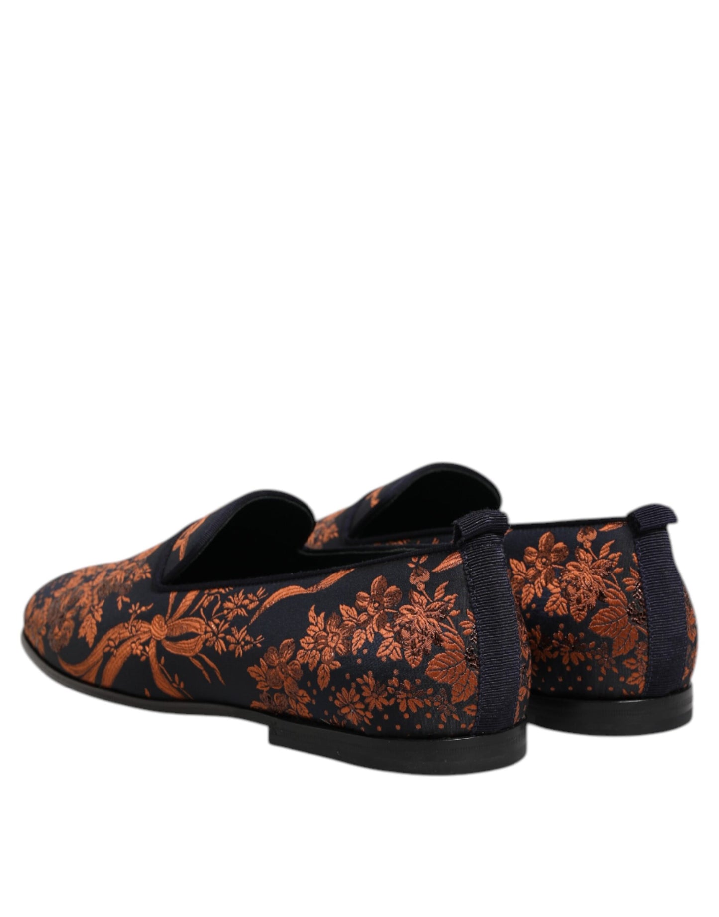 Dolce & Gabbana Black Jacquard Polyester Slip On Loafers Shoes Dolce & Gabbana