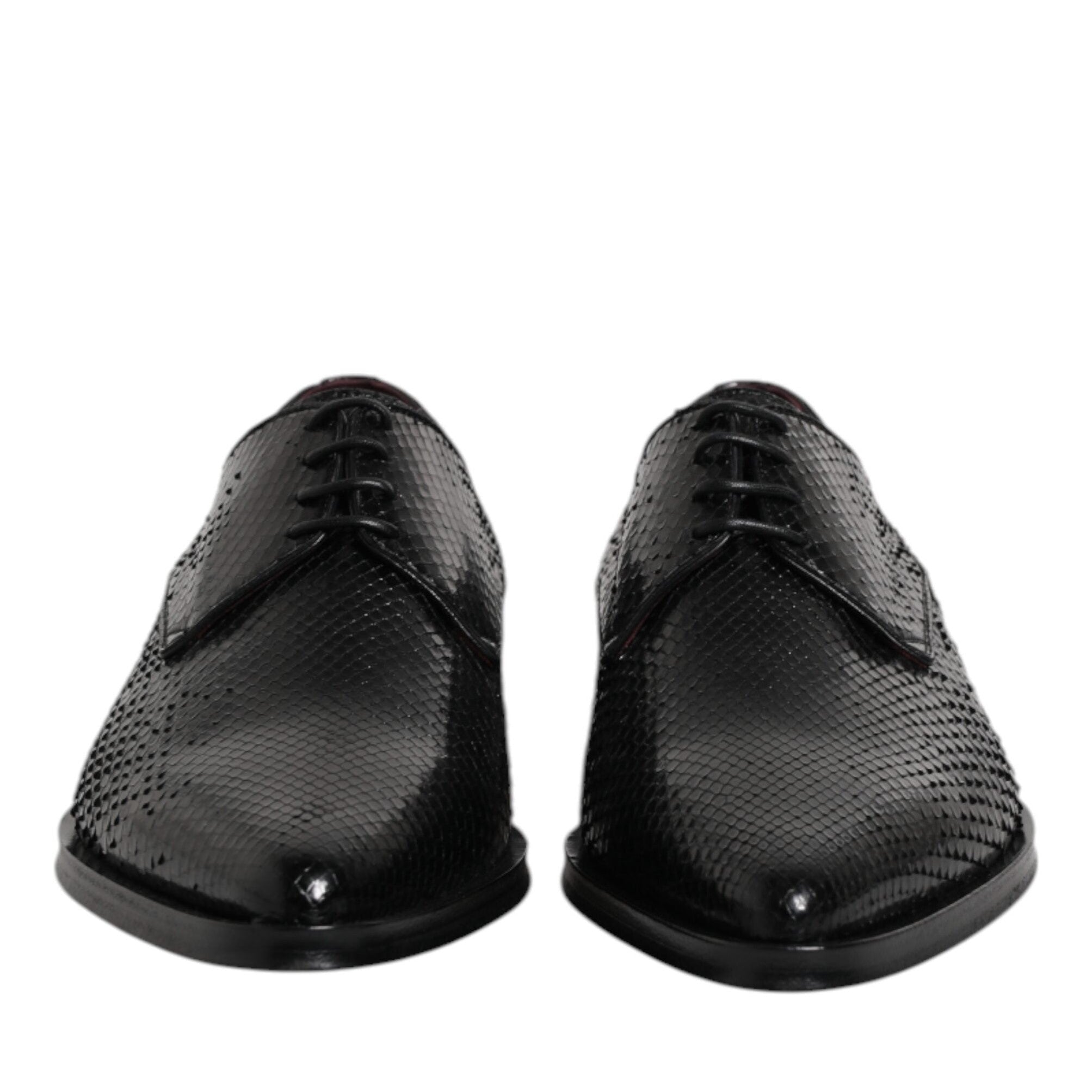 Dolce & Gabbana Black Leather Lace Up Dress Men Derby Shoes