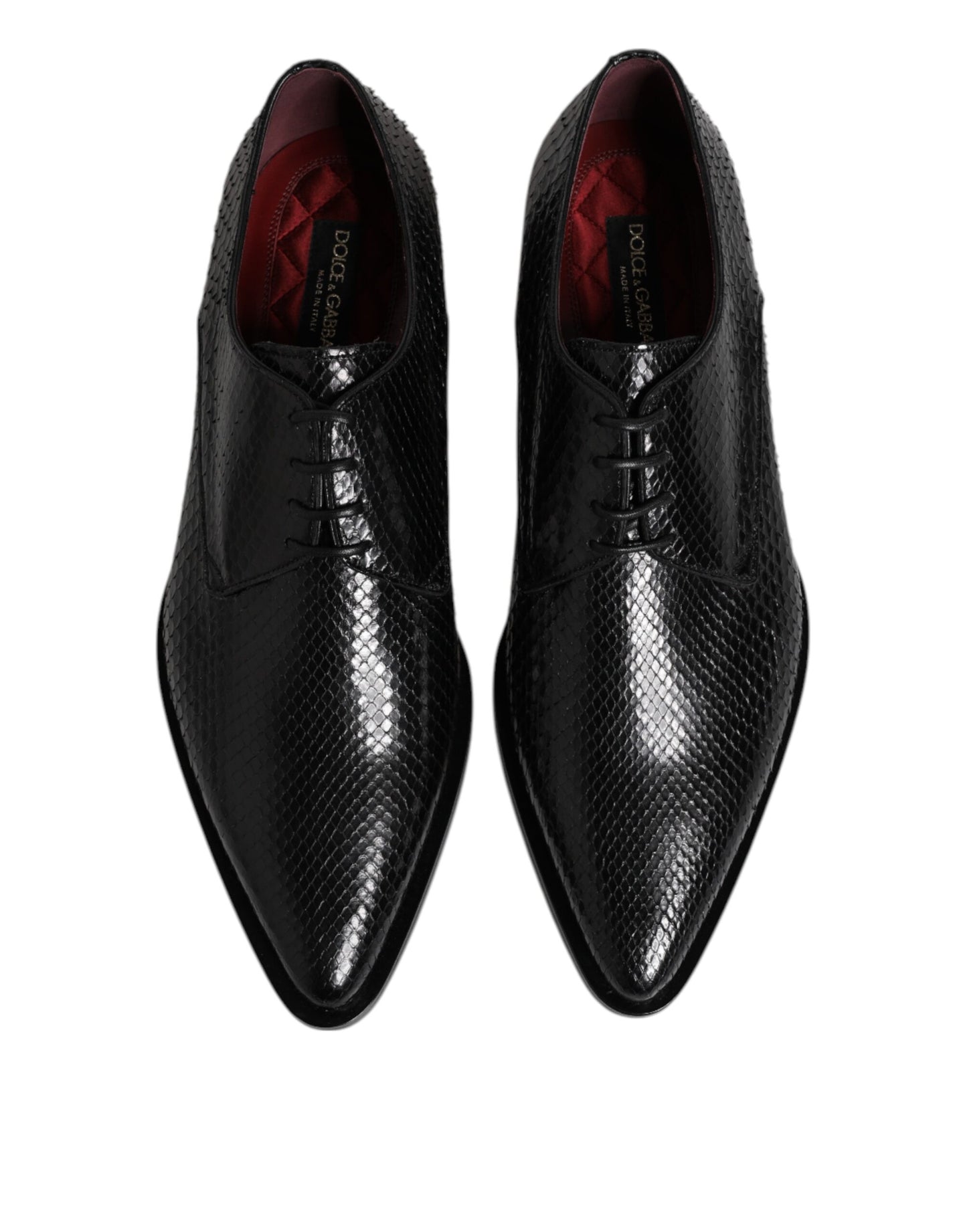 Dolce & Gabbana Black Leather Lace Up Dress Men Derby Shoes Dolce & Gabbana
