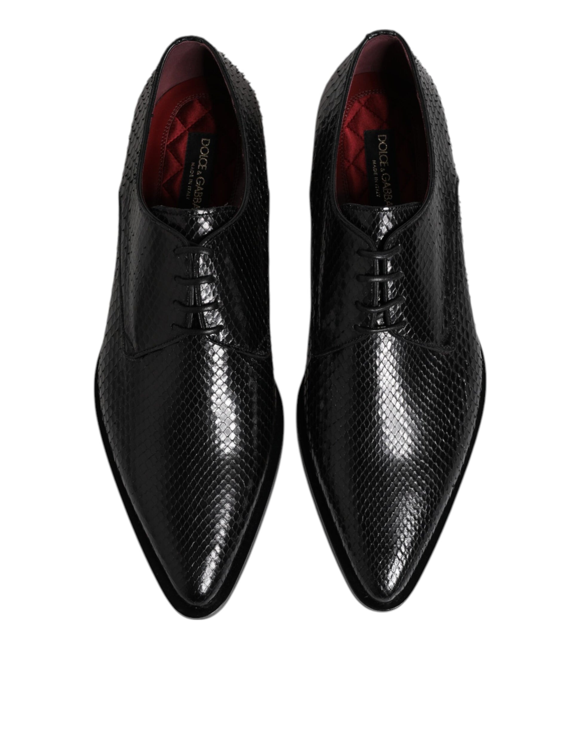 Dolce & Gabbana Black Leather Lace Up Dress Men Derby Shoes Dolce & Gabbana