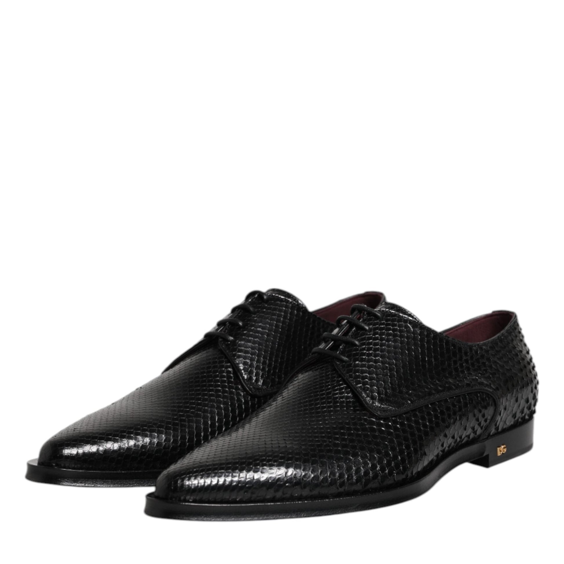 Dolce & Gabbana Black Leather Lace Up Dress Men Derby Shoes Dolce & Gabbana