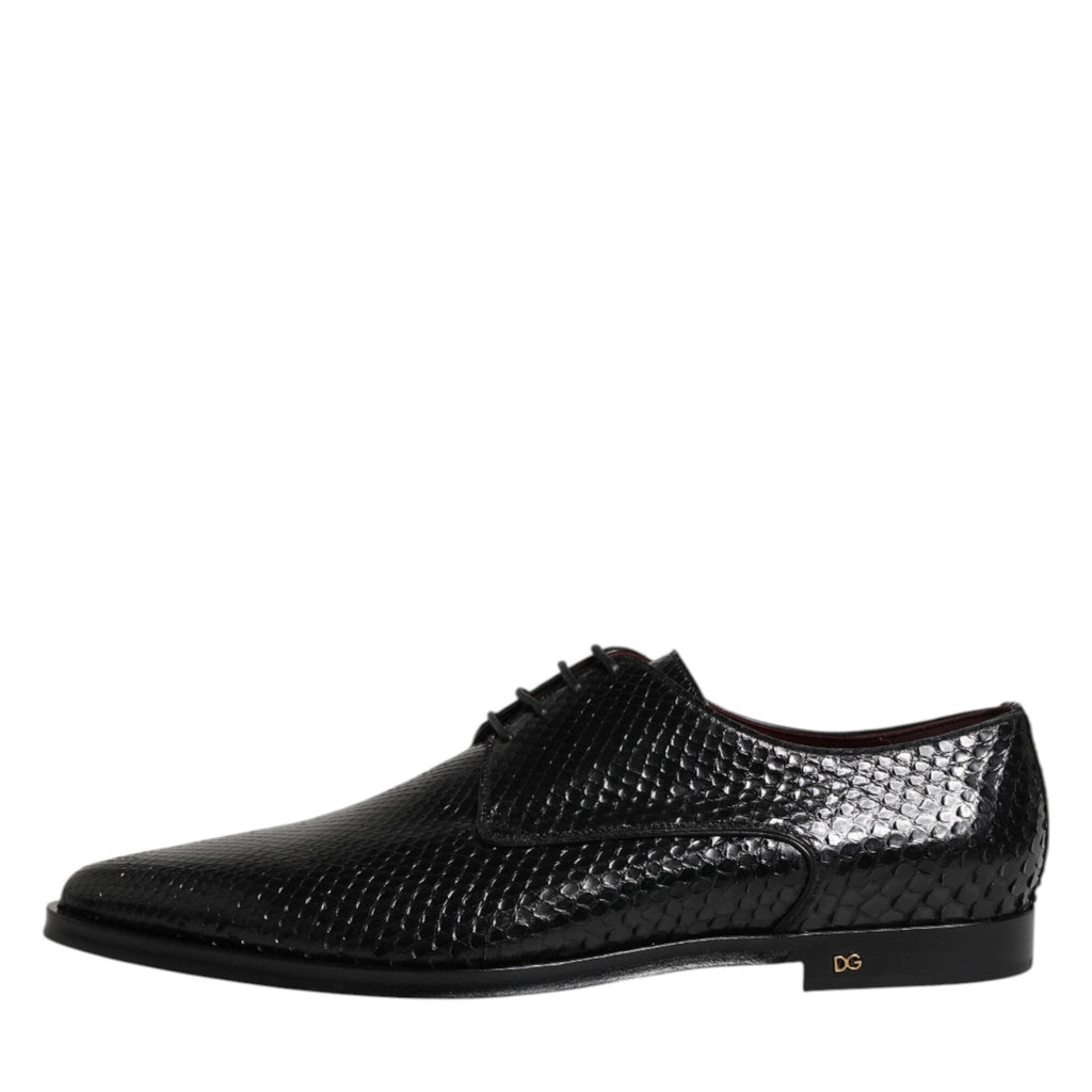 Dolce & Gabbana Black Leather Lace Up Dress Men Derby Shoes