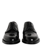 Dolce & Gabbana Black Calf Leather Lace Up Dress Derby Shoes Dolce & Gabbana