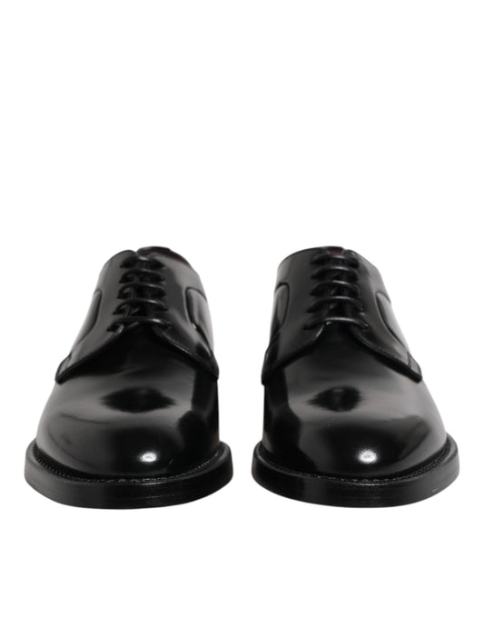 Dolce & Gabbana Black Calf Leather Lace Up Dress Derby Shoes Dolce & Gabbana