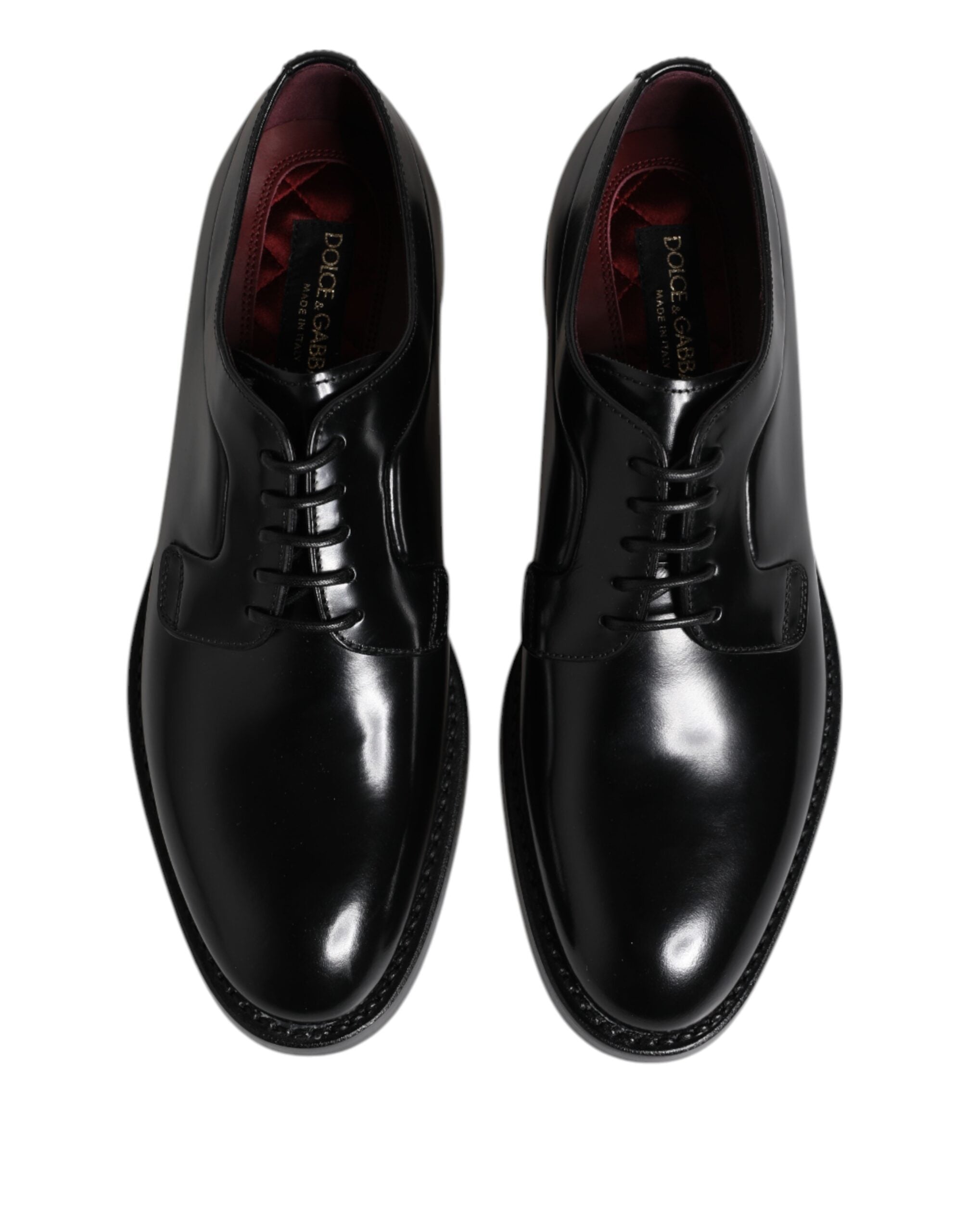 Dolce & Gabbana Black Calf Leather Lace Up Dress Derby Shoes Dolce & Gabbana
