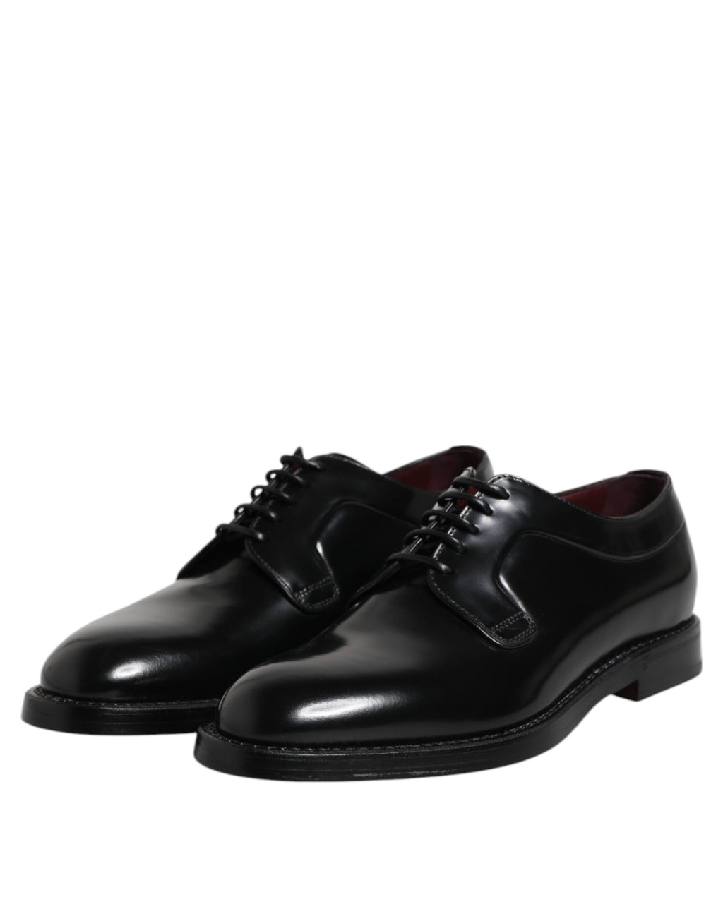 Dolce & Gabbana Black Calf Leather Lace Up Dress Derby Shoes Dolce & Gabbana