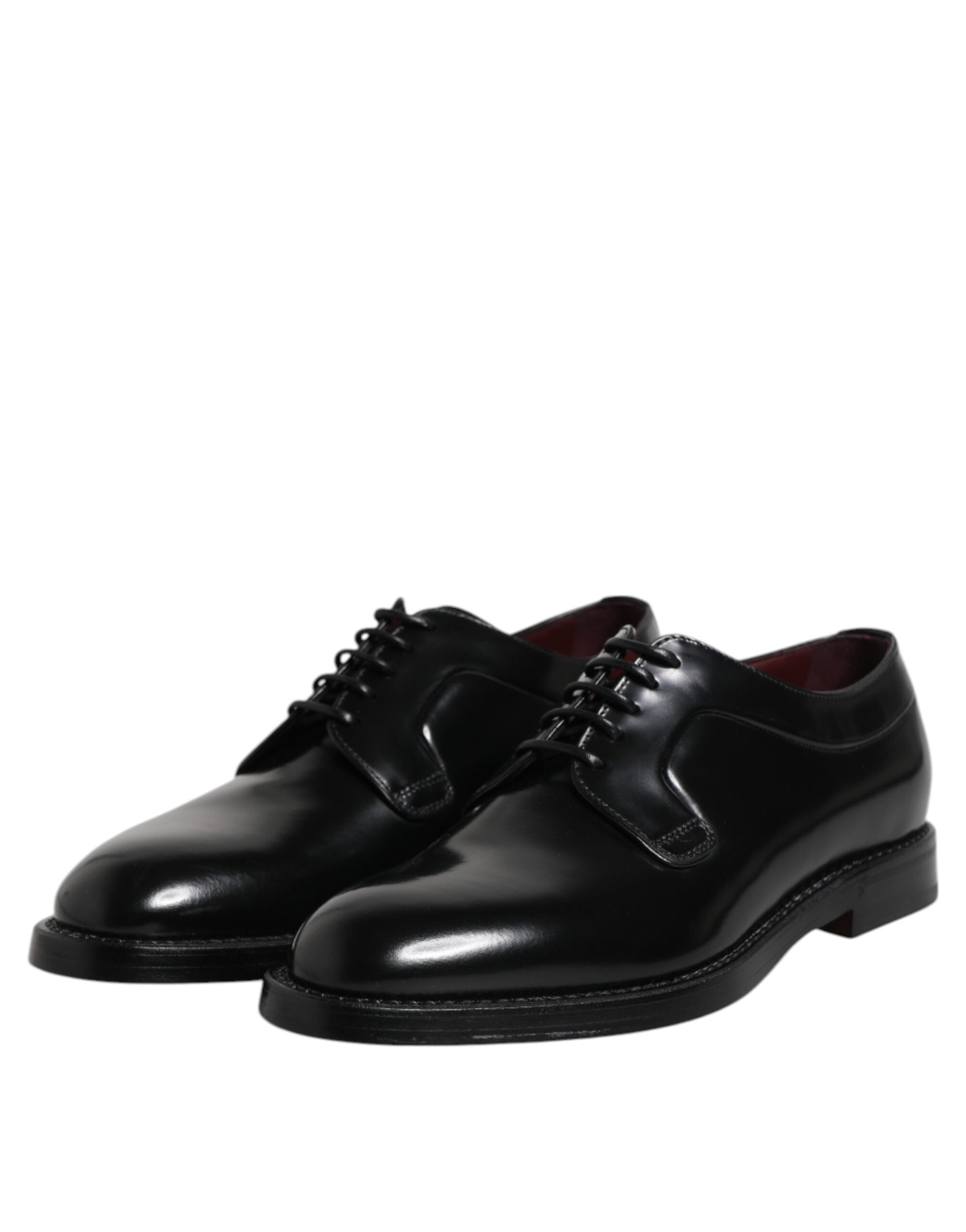 Dolce & Gabbana Black Calf Leather Lace Up Dress Derby Shoes Dolce & Gabbana