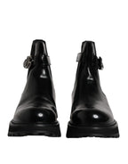 Dolce & Gabbana Black Belted DG Logo Men Chelsea Boots Shoes - Eljoys Fashion 