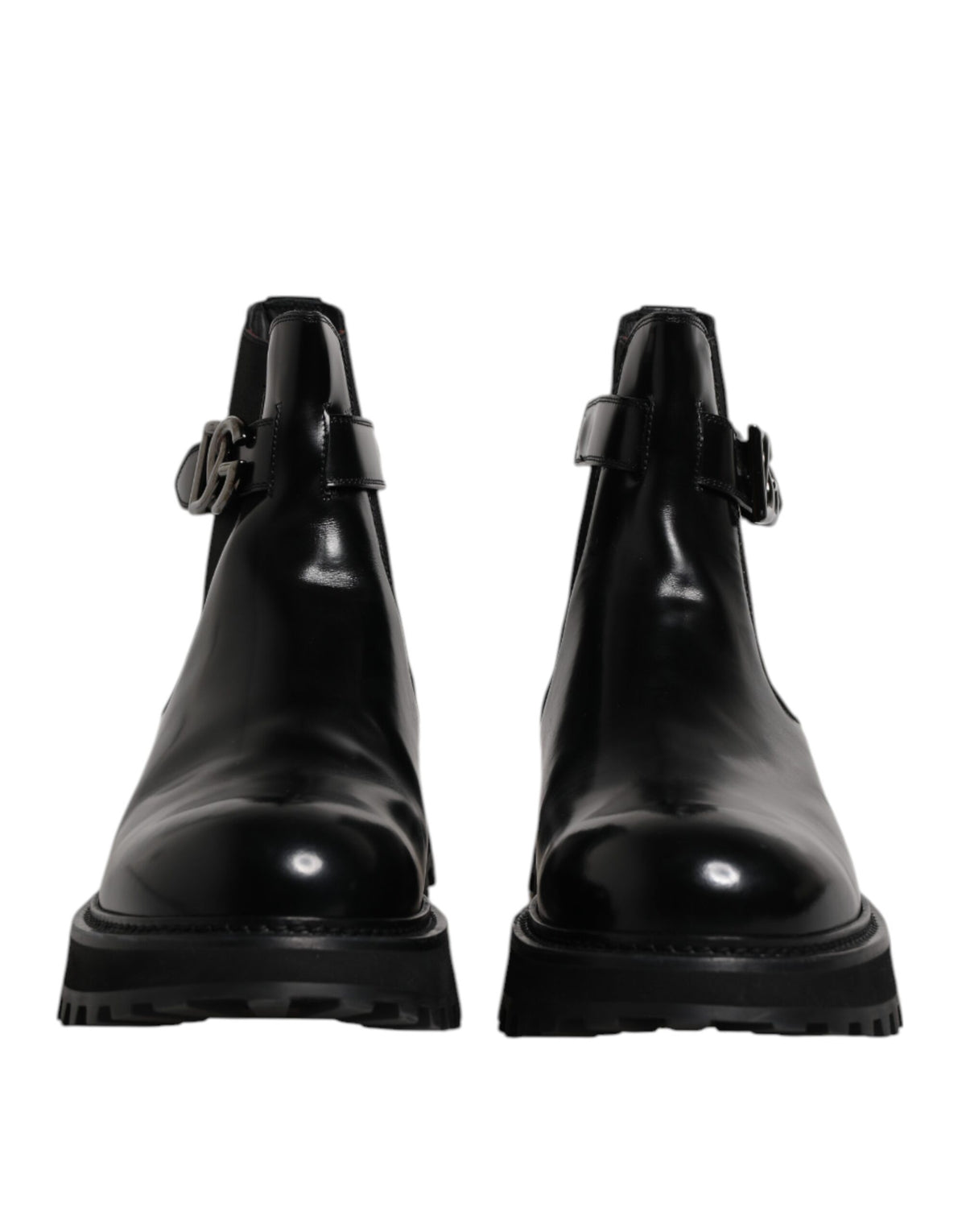 Dolce & Gabbana Black Belted DG Logo Men Chelsea Boots Shoes - Eljoys Fashion 