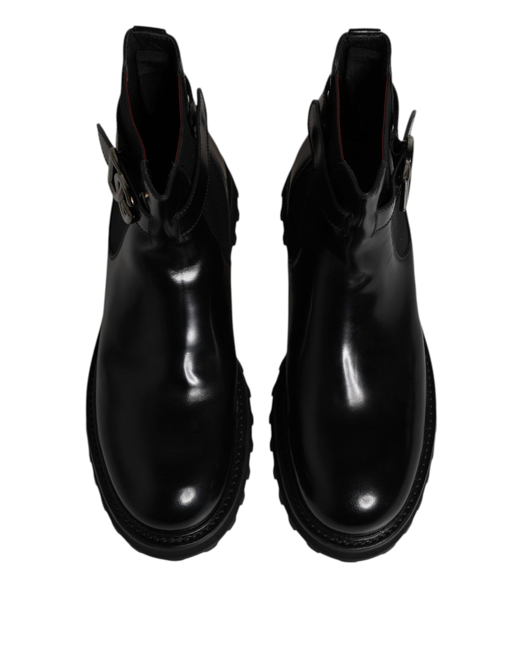Dolce & Gabbana Black Belted DG Logo Men Chelsea Boots Shoes - Eljoys Fashion 