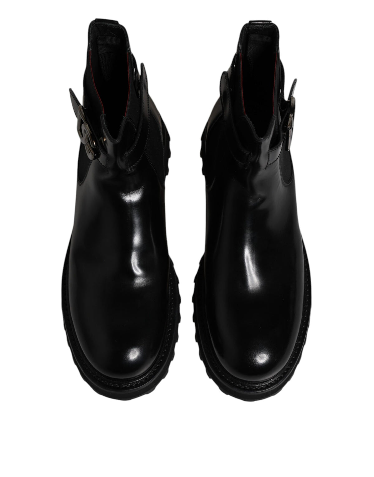 Dolce & Gabbana Black Belted DG Logo Men Chelsea Boots Shoes - Eljoys Fashion 