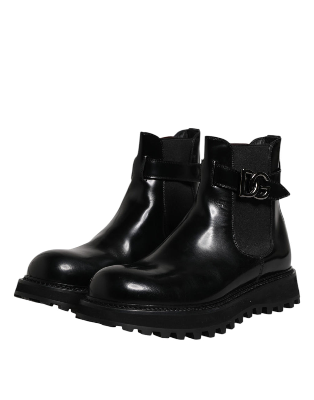 Dolce & Gabbana Black Belted DG Logo Men Chelsea Boots Shoes - Eljoys Fashion 