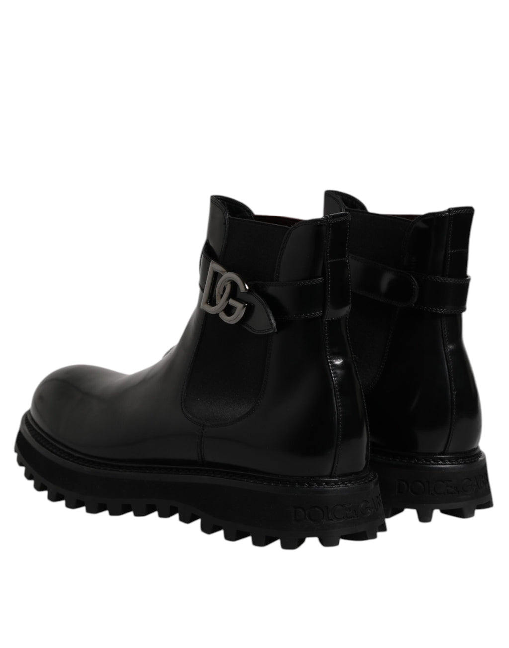 Dolce & Gabbana Black Belted DG Logo Men Chelsea Boots Shoes - Eljoys Fashion 