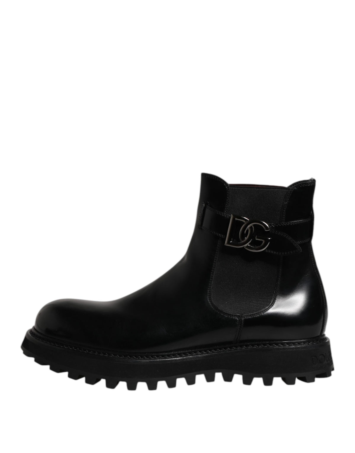 Dolce & Gabbana Black Belted DG Logo Men Chelsea Boots Shoes - Eljoys Fashion 