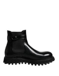 Dolce & Gabbana Black Belted DG Logo Men Chelsea Boots Shoes - Eljoys Fashion 