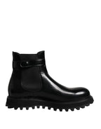 Dolce & Gabbana Black Belted DG Logo Men Chelsea Boots Shoes - Eljoys Fashion 