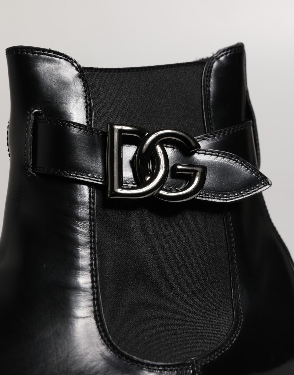 Dolce & Gabbana Black Belted DG Logo Men Chelsea Boots Shoes - Eljoys Fashion 