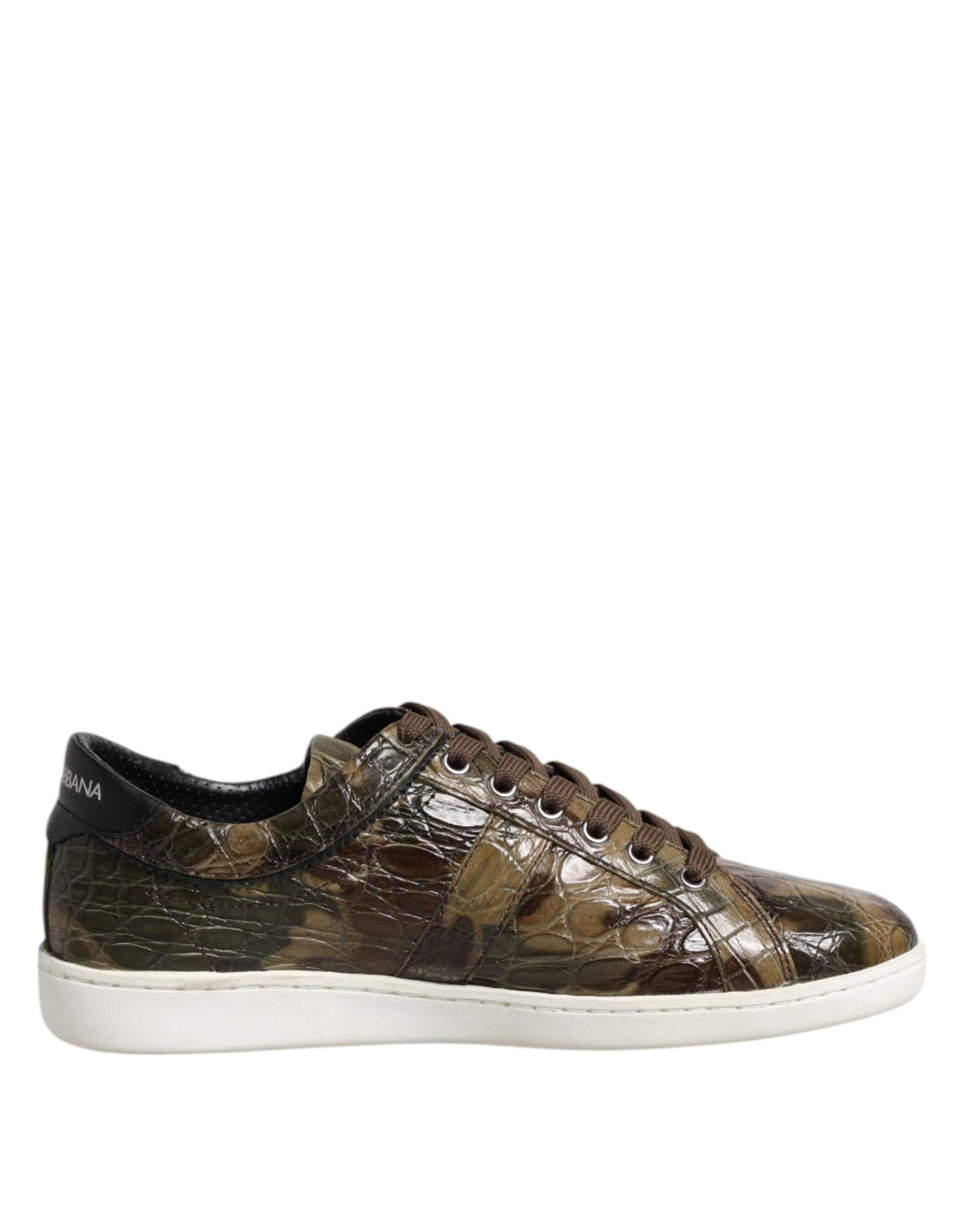 Dolce & Gabbana Brown Exotic Leather Low Top Sneakers Shoes Dolce & Gabbana
