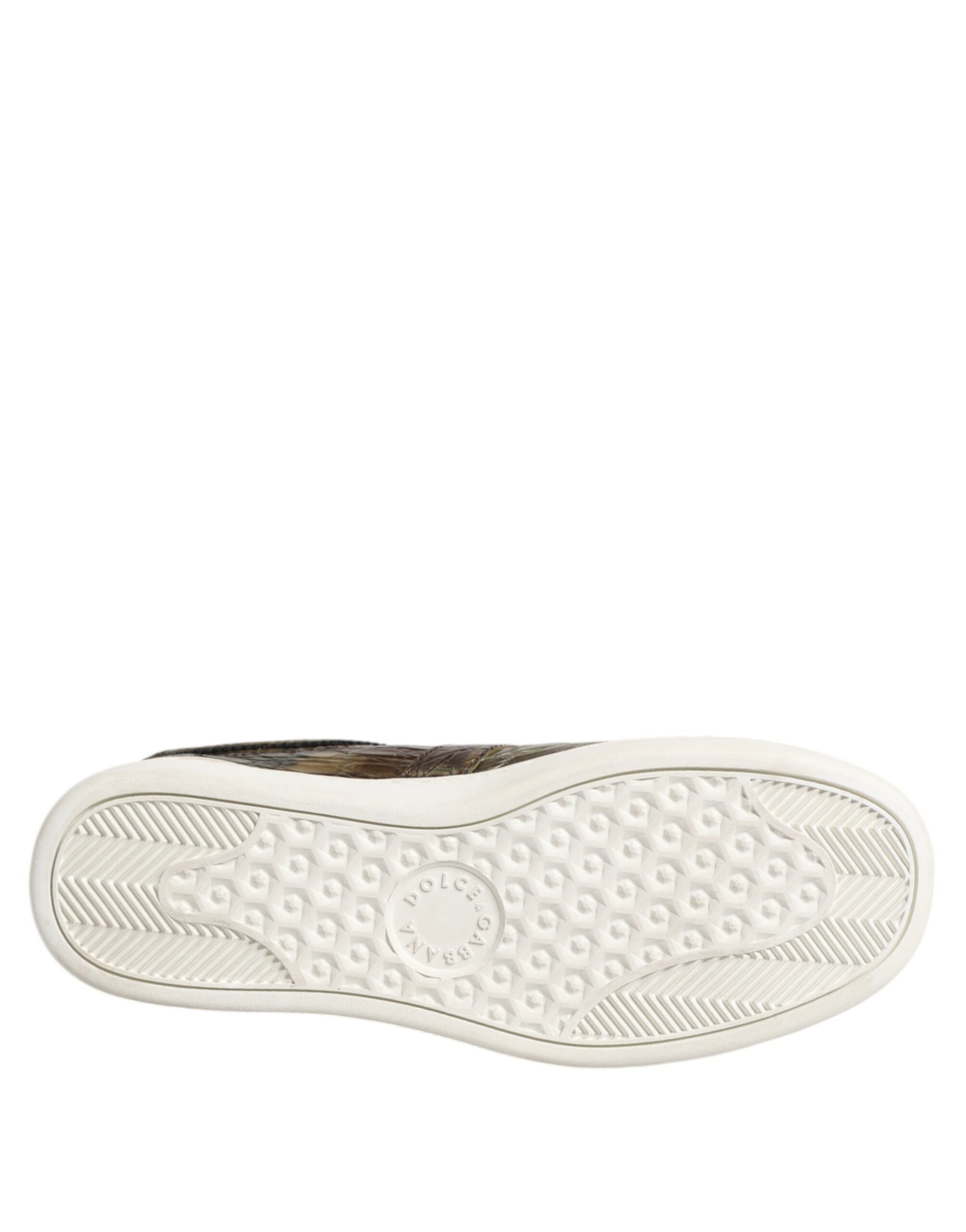 Dolce & Gabbana Brown Exotic Leather Low Top Sneakers Shoes Dolce & Gabbana