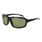 Serengeti black plastic sunglasses with dark tinted lenses, stylish and lightweight for sun protection.