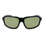 Serengeti black plastic sunglasses with dark lenses, stylish and lightweight eyewear for sun protection.