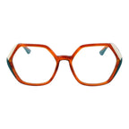 Marciano by Guess brown acetate glasses frames showing sleek, stylish design with clear lenses and modern fashion appeal.