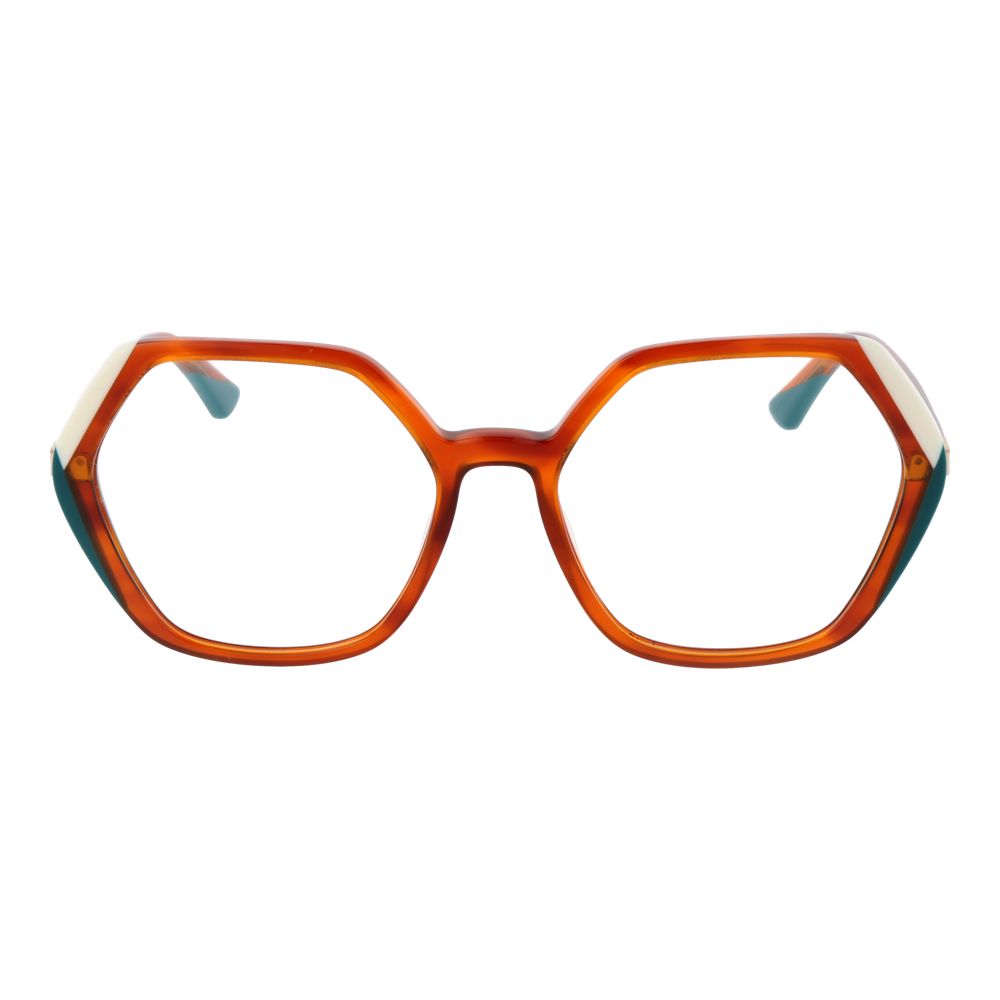 Marciano by Guess brown acetate glasses frames showing sleek, stylish design with clear lenses and modern fashion appeal.