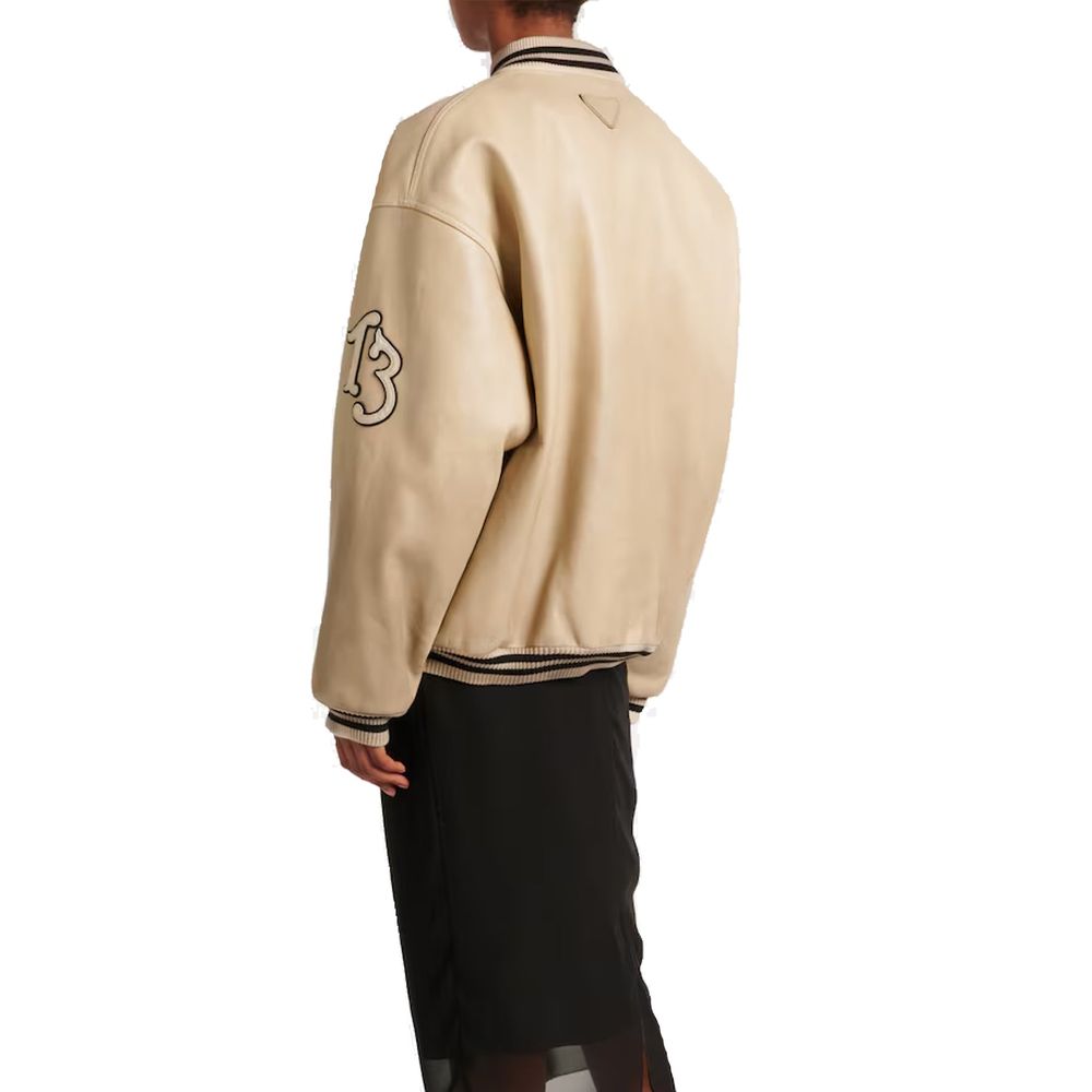 Prada Padded Leather Varsity Jacket Prada