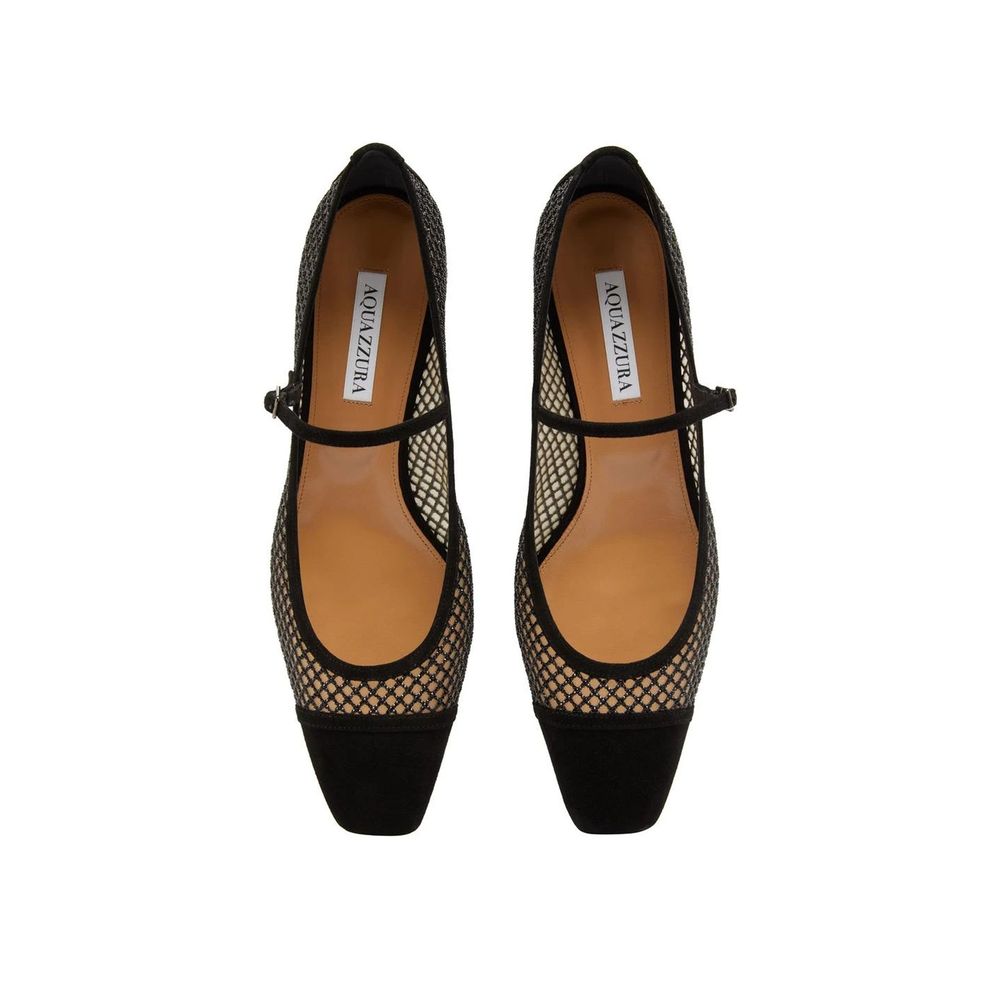 Aquazzura Mayor Crystals Mesh Pumps 35